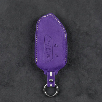 Seat Hand-Stitched Alcantara Key Fob Cover – Asymmetrical Alarm Style