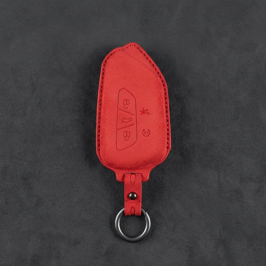Seat Hand-Stitched Alcantara Key Fob Cover – Asymmetrical Alarm Style