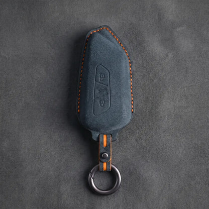 Volkswagen Hand-Stitched Alcantara Key Fob Cover - Asymmetrical Style