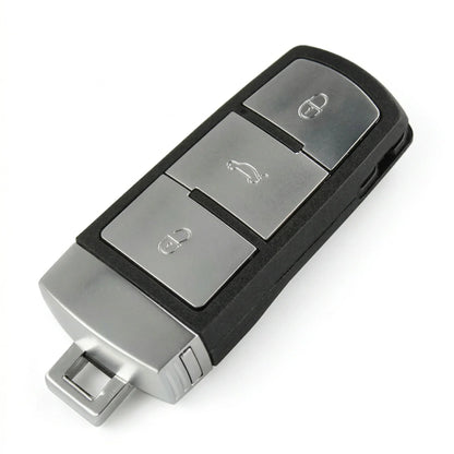 Volkswagen Hand-Stitched Alcantara Key Fob Cover - Chrome Base 3-Button