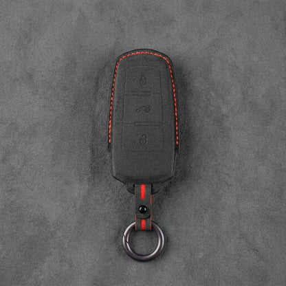 Volkswagen Hand-Stitched Alcantara Key Fob Cover - Chrome Base 3-Button