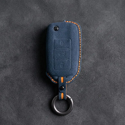 Volkswagen Hand-Stitched Alcantara Key Fob Cover – Rectangular 3-Button