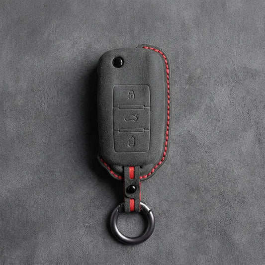 Volkswagen Hand-Stitched Alcantara Key Fob Cover – Rectangular 3-Button