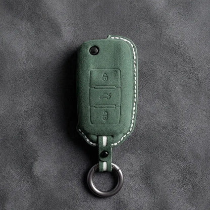 Volkswagen Hand-Stitched Alcantara Key Fob Cover – Rectangular 3-Button