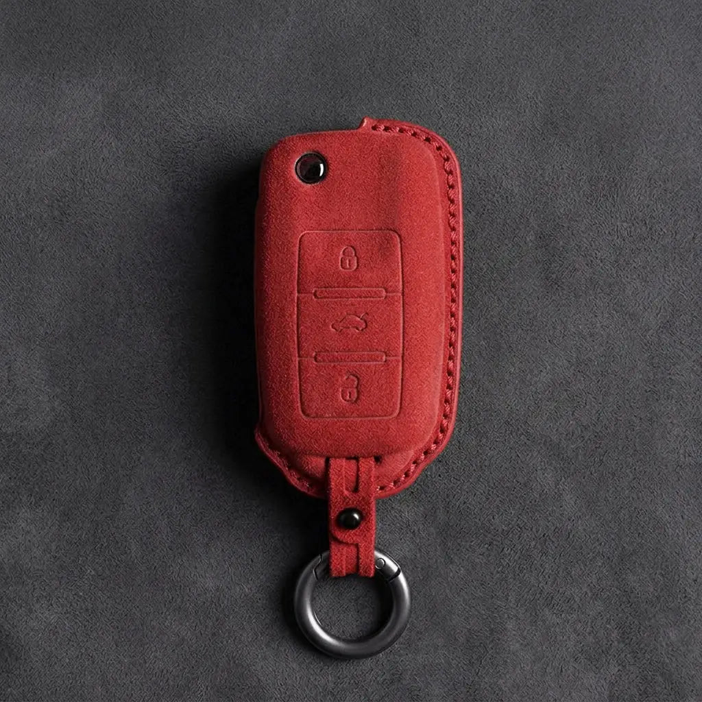 Volkswagen Hand-Stitched Alcantara Key Fob Cover – Rectangular 3-Button