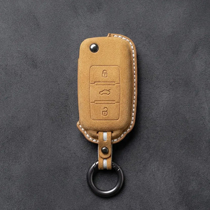 Volkswagen Hand-Stitched Alcantara Key Fob Cover – Rectangular 3-Button