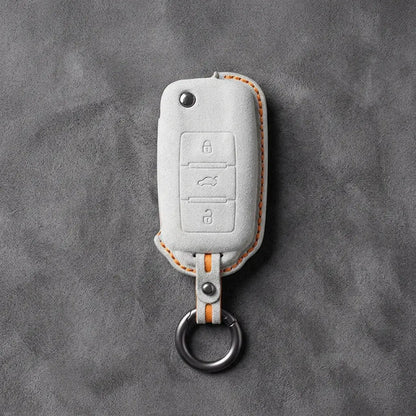 Volkswagen Hand-Stitched Alcantara Key Fob Cover – Rectangular 3-Button