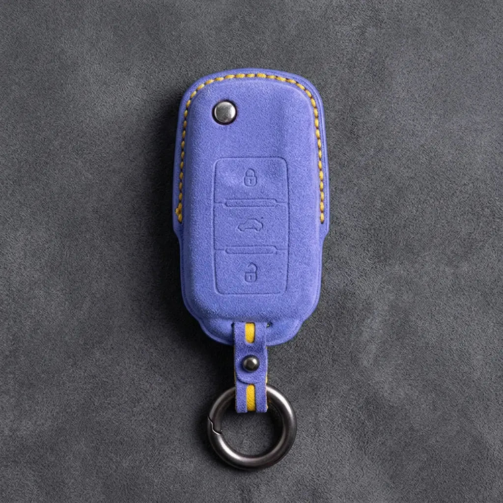 Volkswagen Hand-Stitched Alcantara Key Fob Cover – Rectangular 3-Button