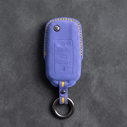 Volkswagen Hand-Stitched Alcantara Key Fob Cover – Rectangular 3-Button