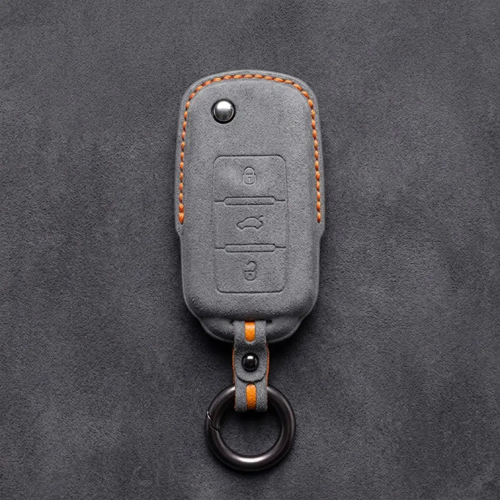 Volkswagen Hand-Stitched Alcantara Key Fob Cover – Rectangular 3-Button
