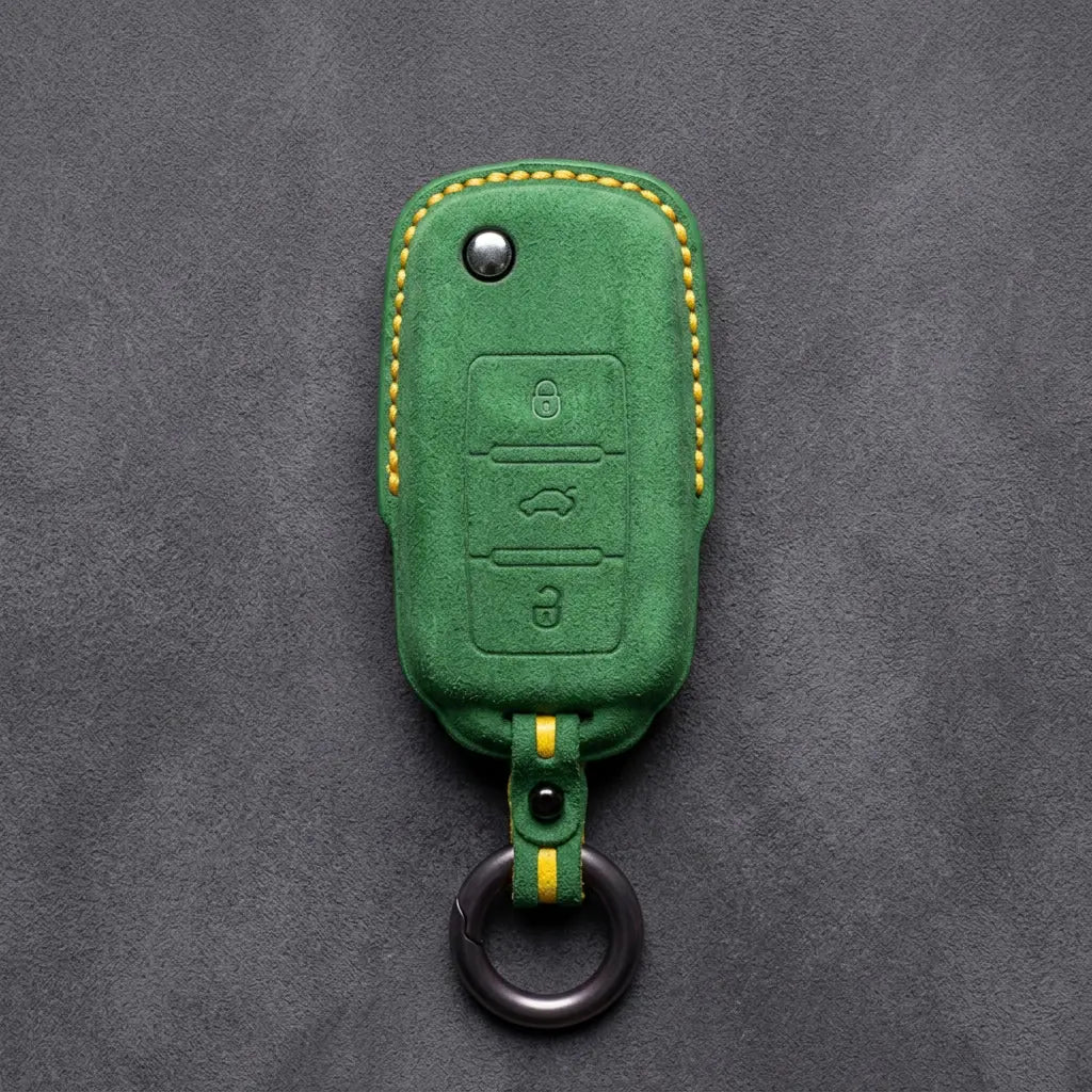 Volkswagen Hand-Stitched Alcantara Key Fob Cover – Rectangular 3-Button