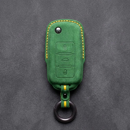 Volkswagen Hand-Stitched Alcantara Key Fob Cover – Rectangular 3-Button