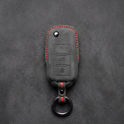 Volkswagen Hand-Stitched Alcantara Key Fob Cover – Rectangular 3-Button