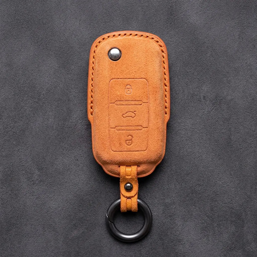 Volkswagen Hand-Stitched Alcantara Key Fob Cover – Rectangular 3-Button
