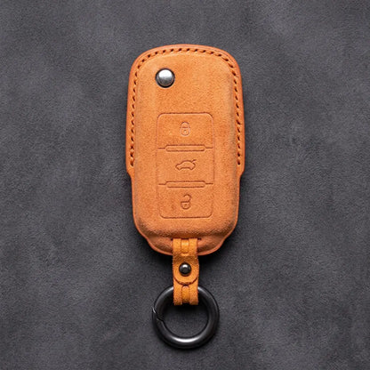 Volkswagen Hand-Stitched Alcantara Key Fob Cover – Rectangular 3-Button