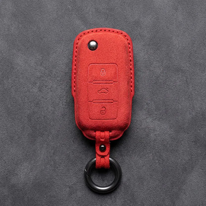 Volkswagen Hand-Stitched Alcantara Key Fob Cover – Rectangular 3-Button
