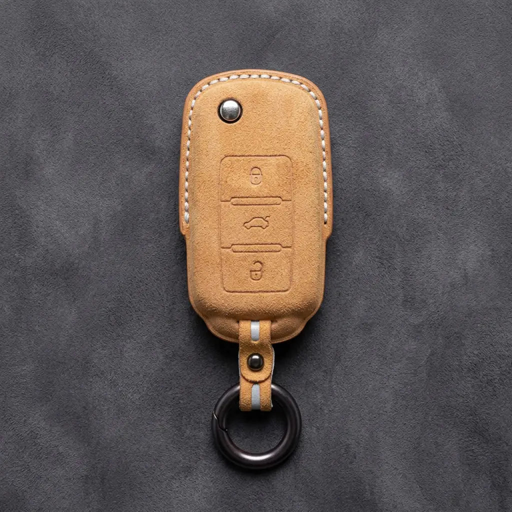 Volkswagen Hand-Stitched Alcantara Key Fob Cover – Rectangular 3-Button