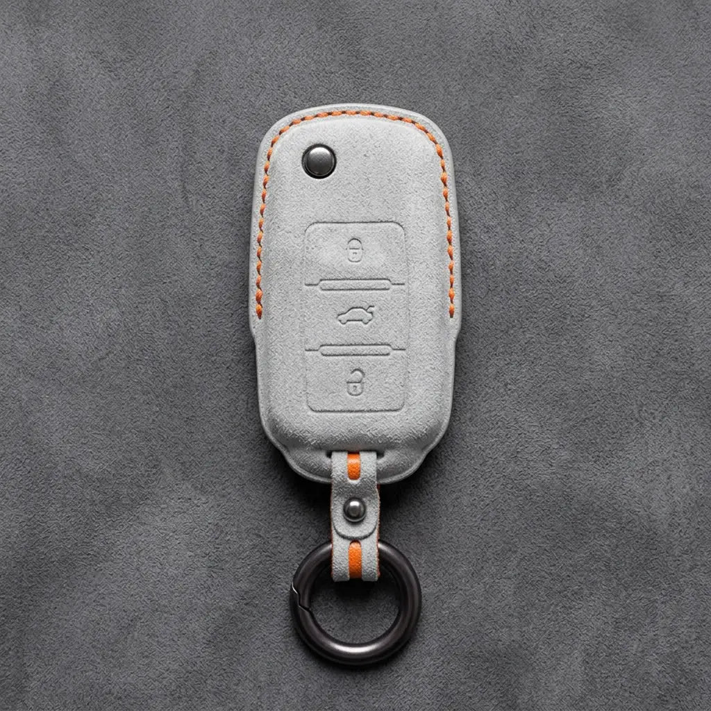 Volkswagen Hand-Stitched Alcantara Key Fob Cover – Rectangular 3-Button