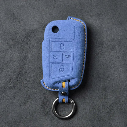 Volkswagen Hand-Stitched Alcantara Key Fob Cover – Rectangular Panic