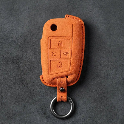 Volkswagen Hand-Stitched Alcantara Key Fob Cover – Rectangular Panic