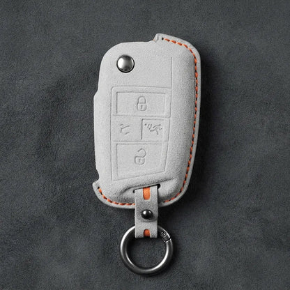 Volkswagen Hand-Stitched Alcantara Key Fob Cover – Rectangular Panic