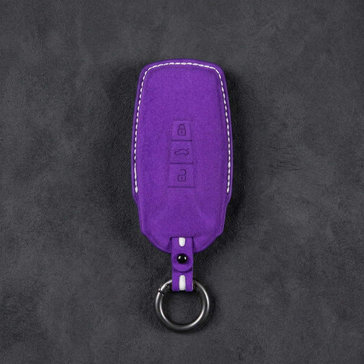 Volkswagen Hand-Stitched Alcantara Key Fob Cover - Shield-Style 3-Button