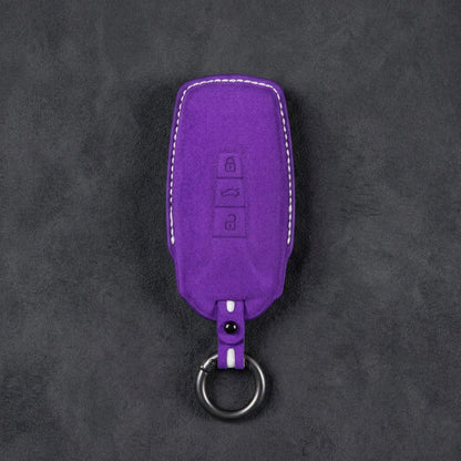Volkswagen Hand-Stitched Alcantara Key Fob Cover - Shield-Style 3-Button