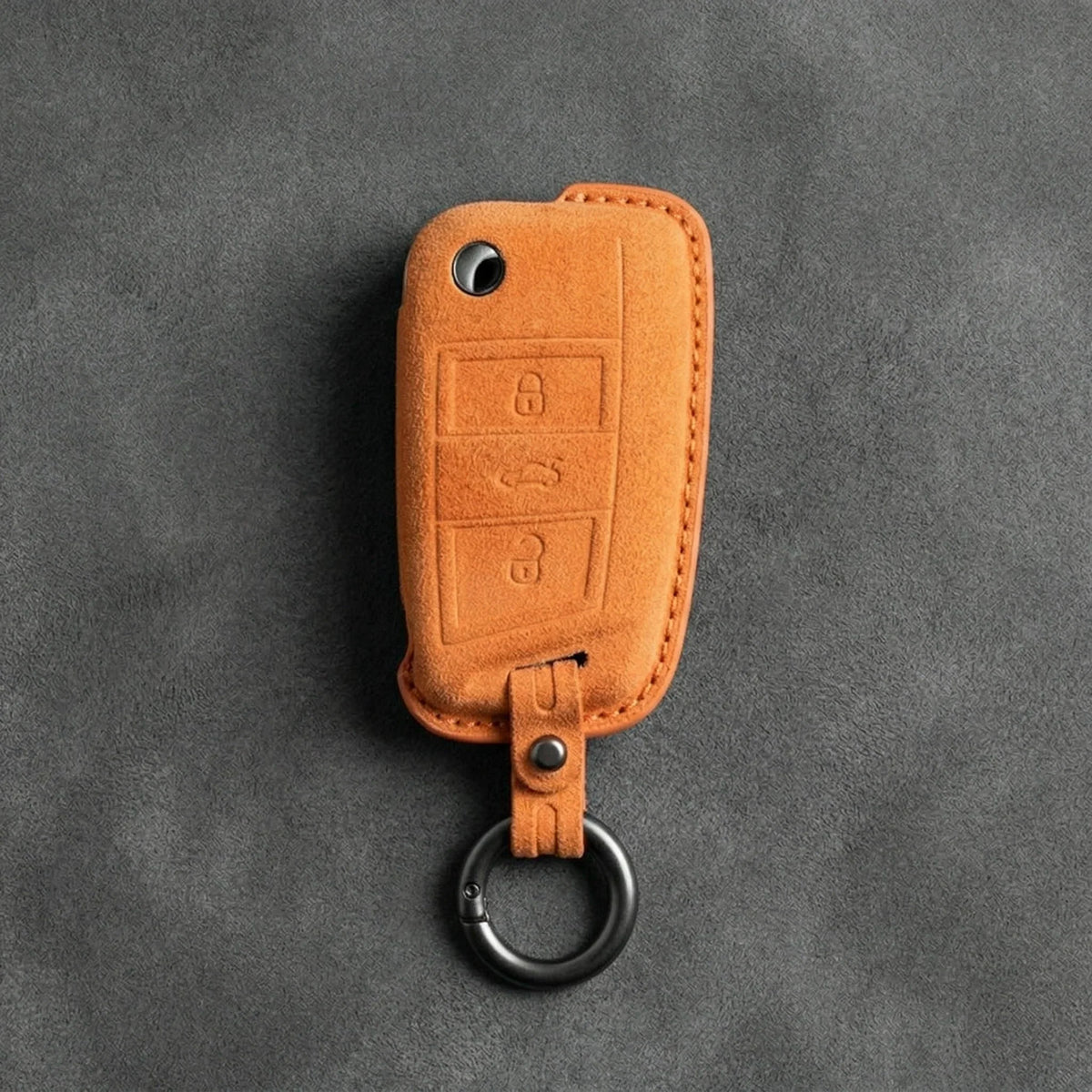 Volkswagen Hand-Stitched Alcantara Key Fob Cover - Shield Flip Key 3-Button