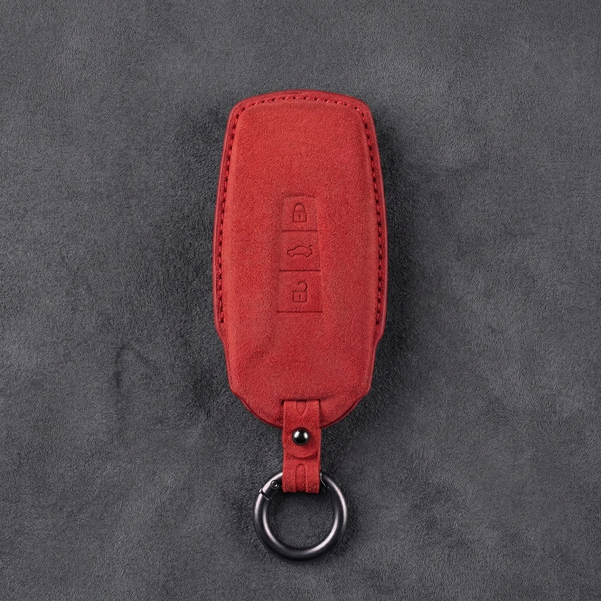 Volkswagen Hand-Stitched Alcantara Key Fob Cover - Shield-Style 3-Button