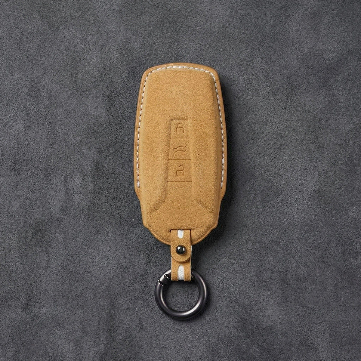 Volkswagen Hand-Stitched Alcantara Key Fob Cover - Shield-Style 3-Button