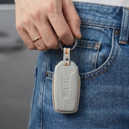 Volkswagen Hand-Stitched Alcantara Key Fob Cover - Shield-Style 3-Button