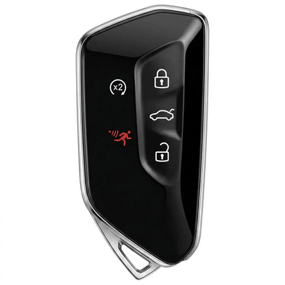 Skoda Hand-Stitched Alcantara Key Fob Cover – Asymmetrical Alarm Style
