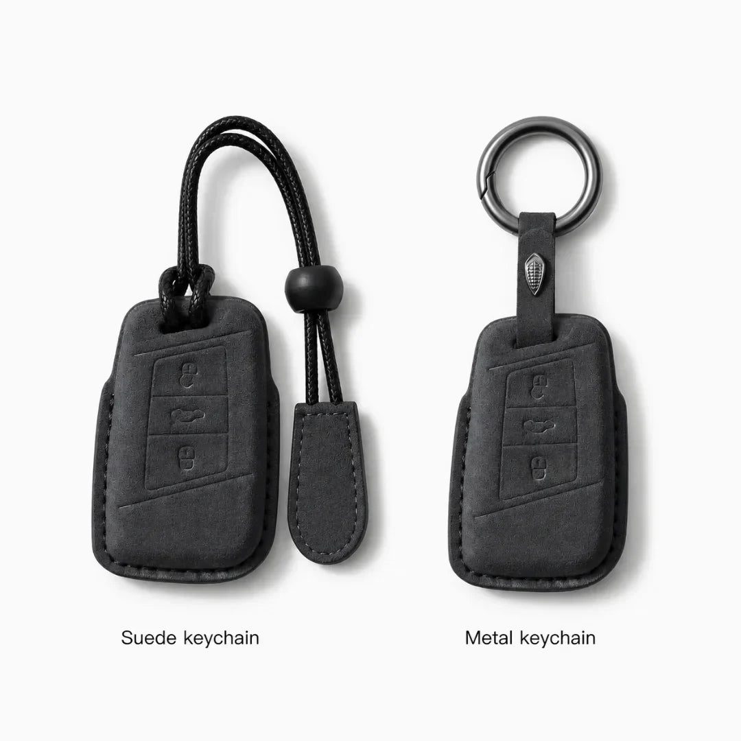 Volkswagen Suede Key Fob Case – Chrome Top 3-Button