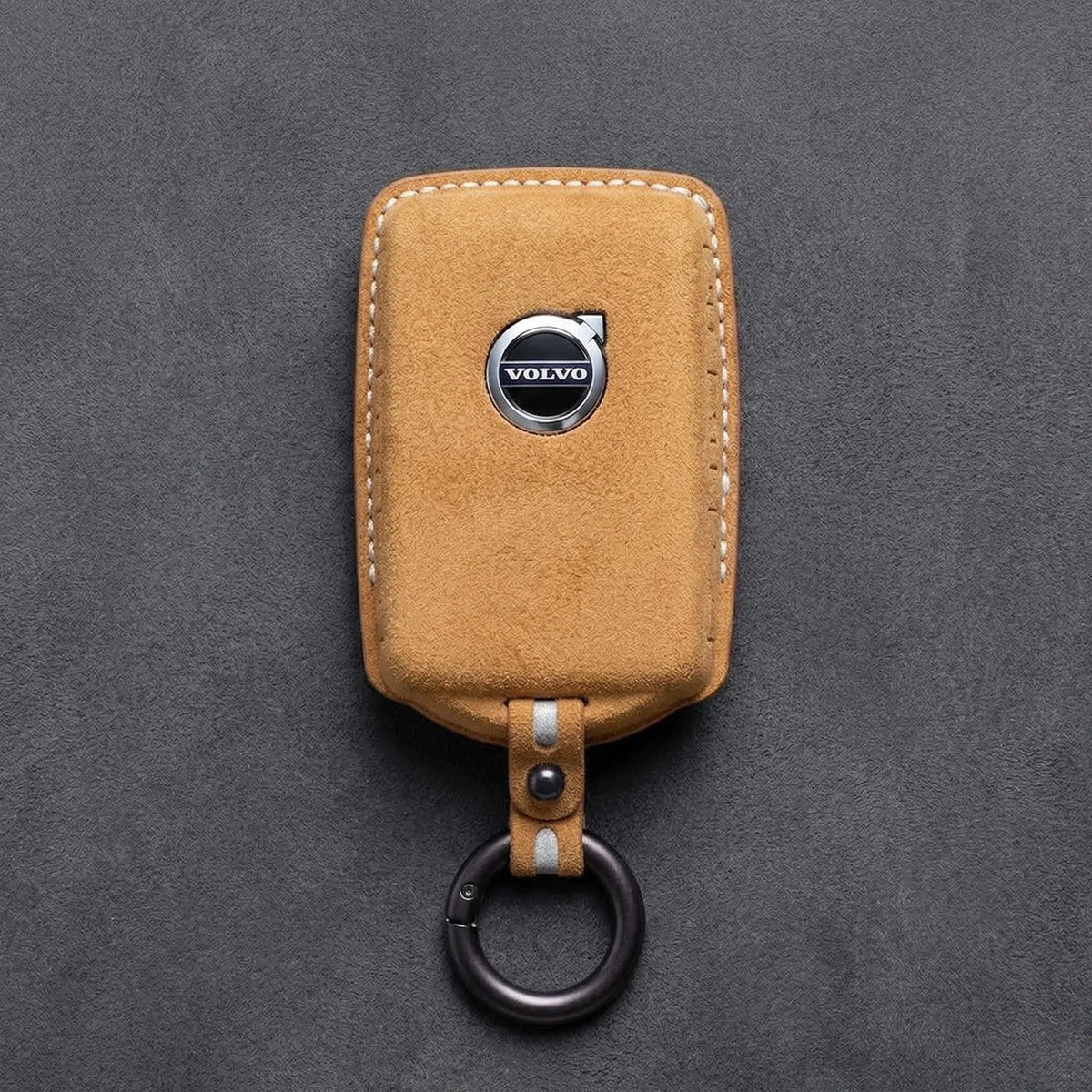 Volvo Hand-Stitched Alcantara Key Fob Cover – Side-Button Series