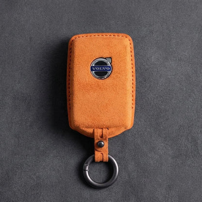 Volvo Hand-Stitched Alcantara Key Fob Cover – Side-Button Series