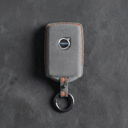 Volvo Hand-Stitched Alcantara Key Fob Cover – Side-Button Series