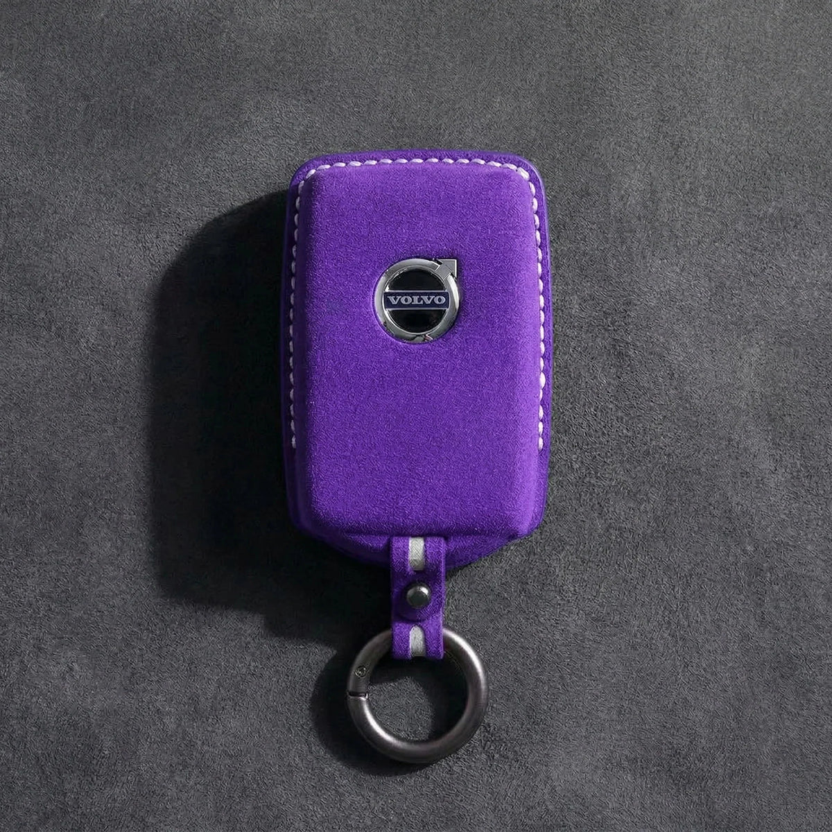 Volvo Hand-Stitched Alcantara Key Fob Cover – Side-Button Series