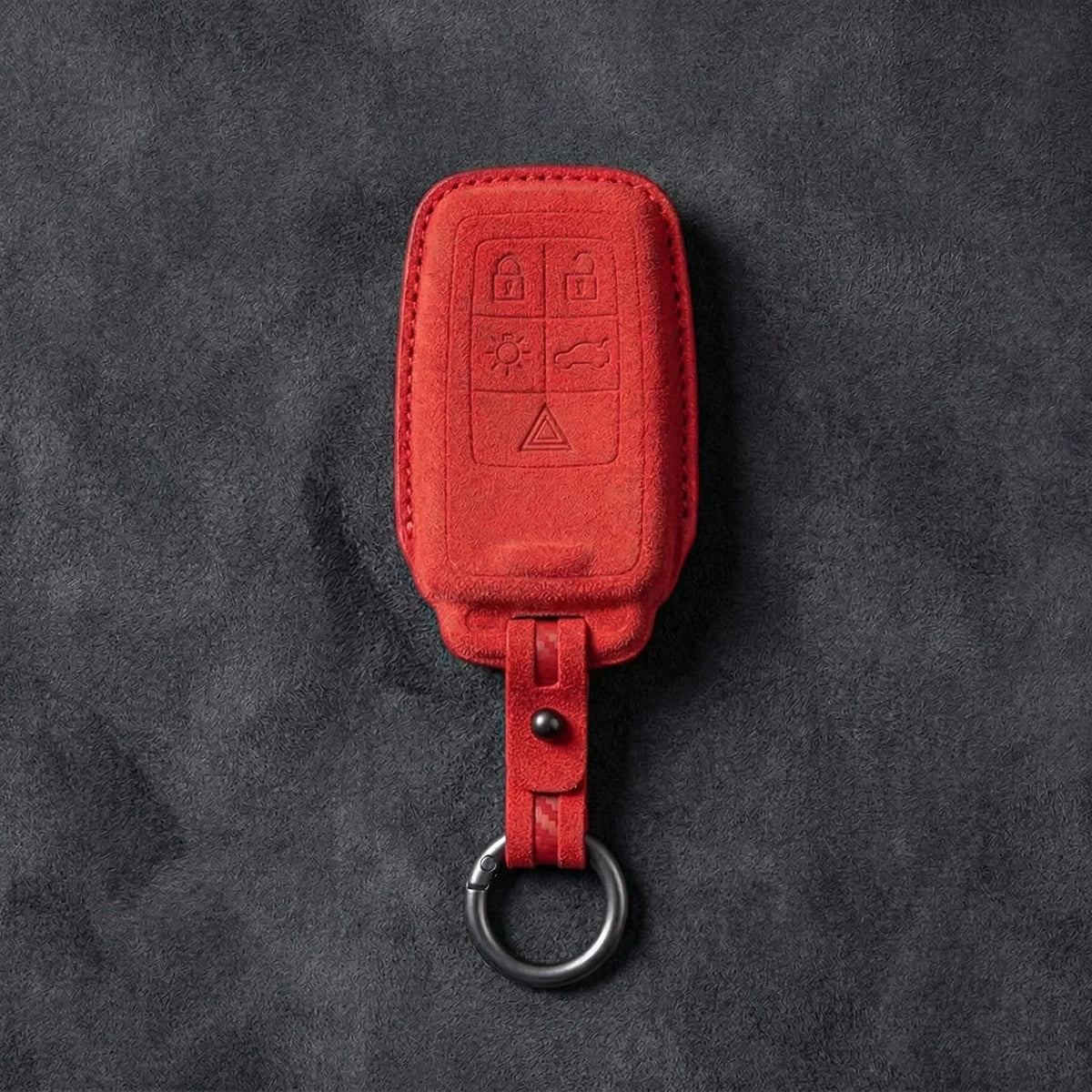 Volvo Hand-Stitched Alcantara Key Fob Cover - Rectangular 5-Button
