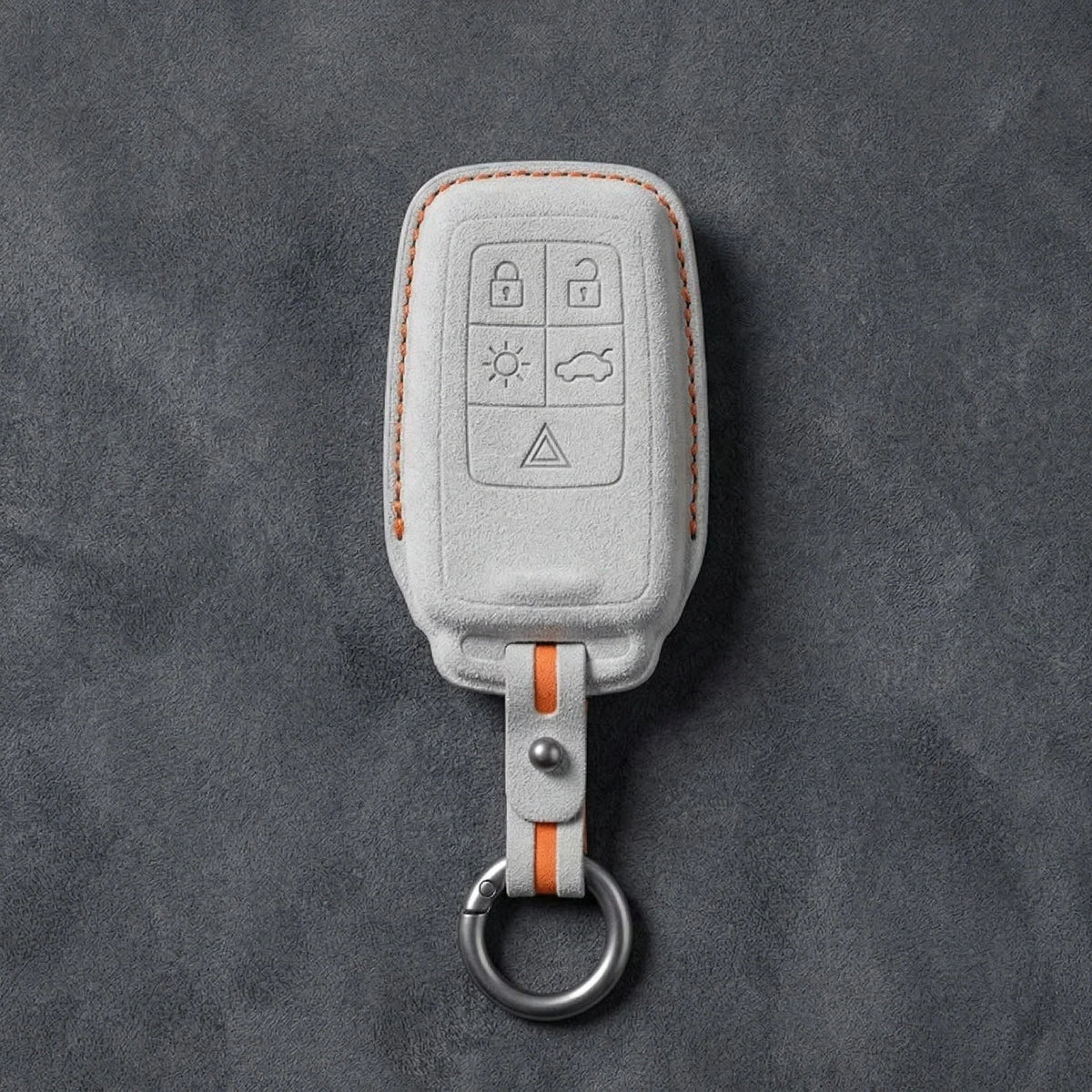 Volvo Hand-Stitched Alcantara Key Fob Cover - Rectangular 5-Button