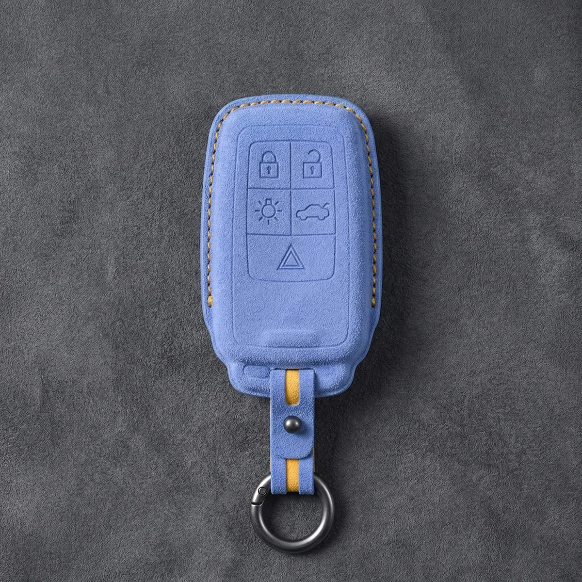 Volvo Hand-Stitched Alcantara Key Fob Cover - Rectangular 5-Button