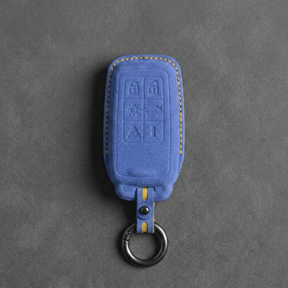Volvo Hand-Stitched Alcantara Key Fob Cover - Rectangular 6-Button Block