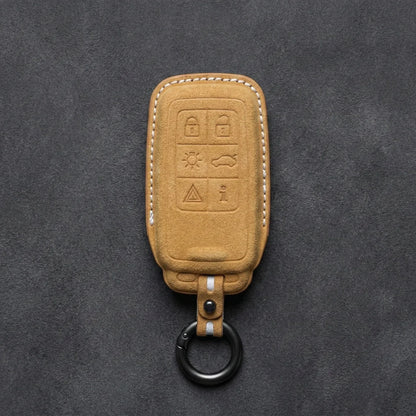 Volvo Hand-Stitched Alcantara Key Fob Cover - Rectangular 6-Button Block