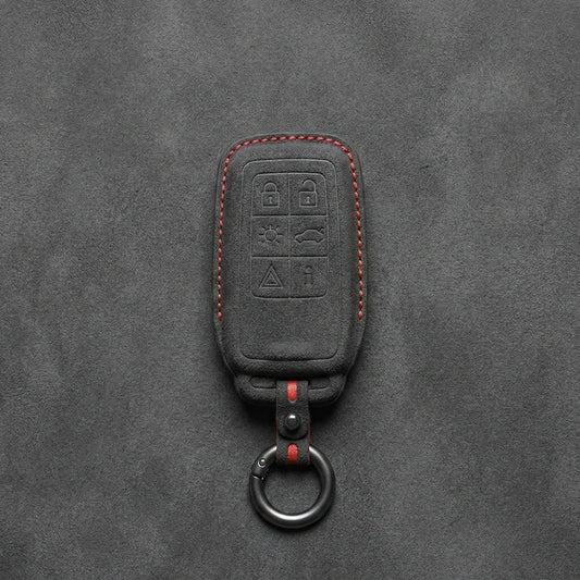 Volvo Hand-Stitched Alcantara Key Fob Cover - Rectangular 6-Button Block